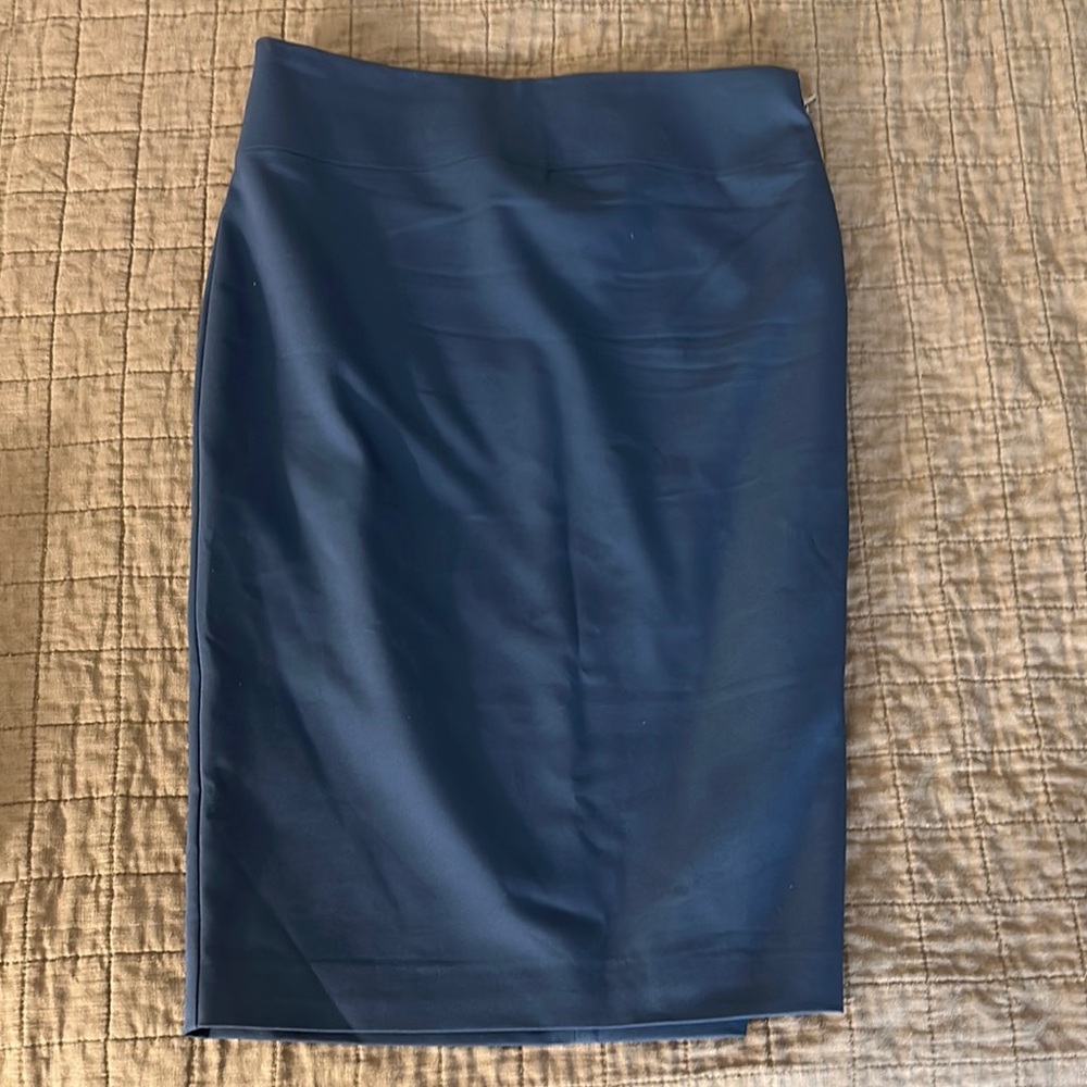 Express Blue Midi Pencil Skirt for Work